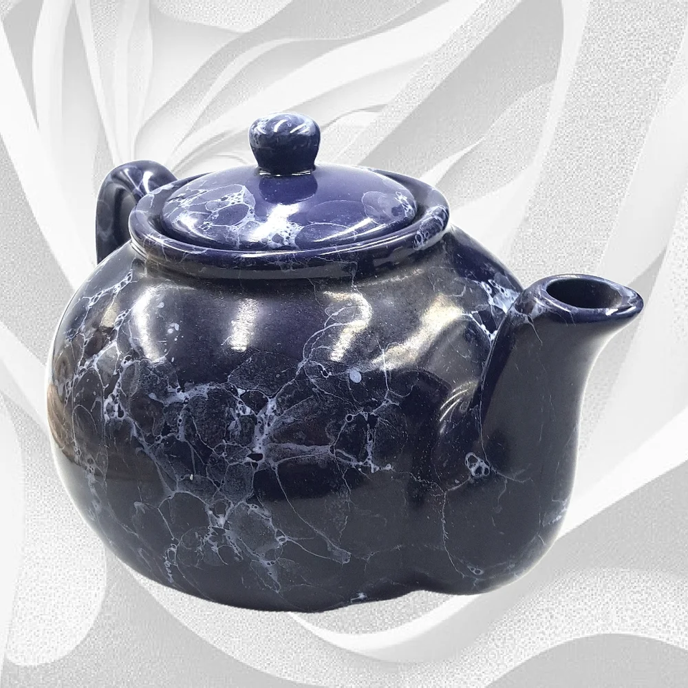 TO BE DONATED  Elegant Blue Marble Teapot